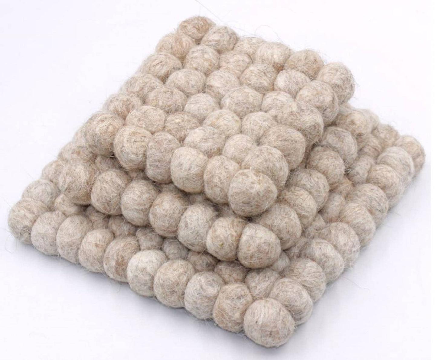 Trivet – Set of 3, Natural Beige Sheep Wool