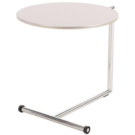 Contemporary Modernist Cantilevered Side Table with Laminate Top and Chrome Base