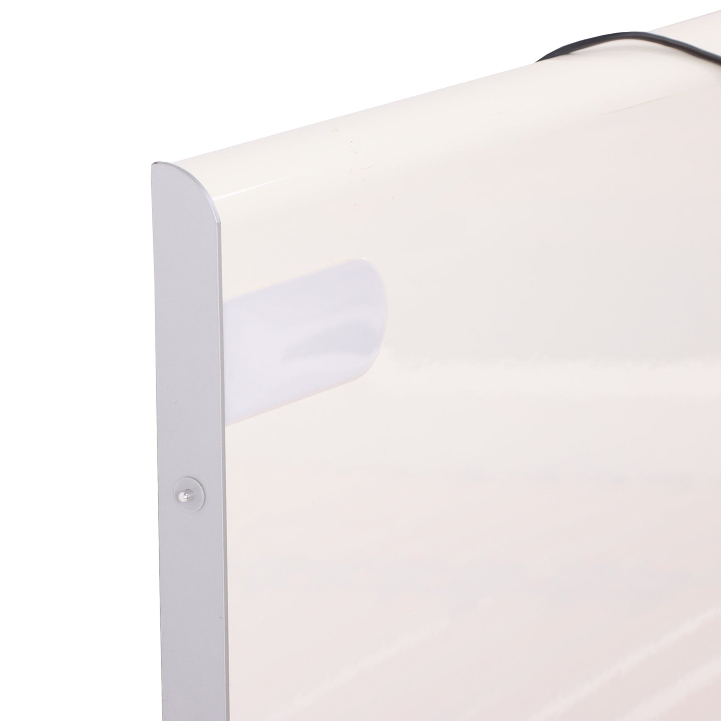 Contemporary Hülsta King Bed Frame in White Lacquer with Brushed Aluminum Legs