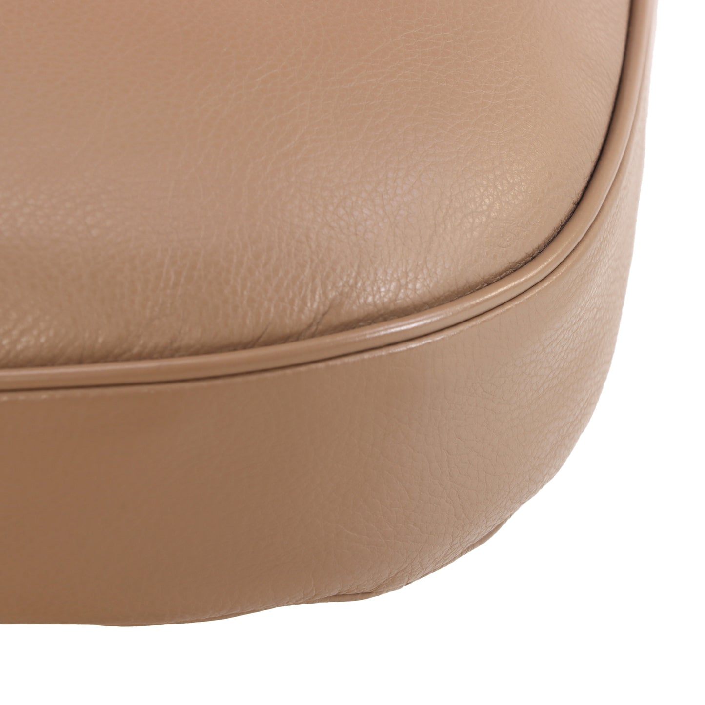 Minotti Blake Soft Chair and Ottoman, Leather with Chrome Base