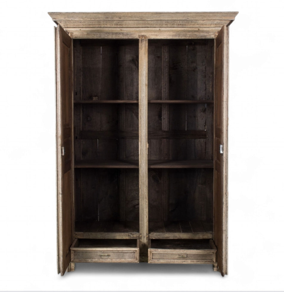 19th Century Cerused Oak French Armoire