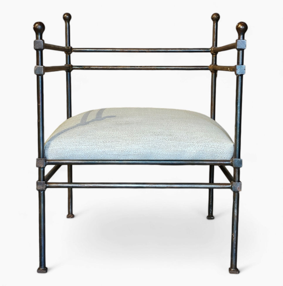 Mid 20th Century Iron Throne Chair, Styled After Janus Et Cie