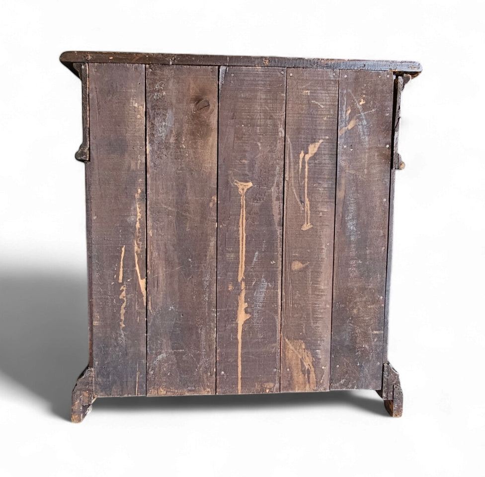 Petite 19th-Century Italian Tuscan Cabinet With Burled Walnut Inlays