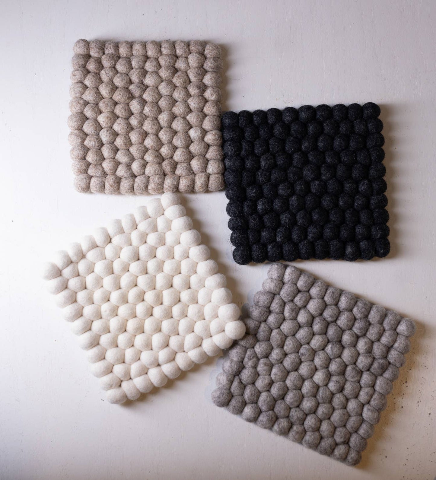 Trivet – Set of 3, Natural Beige Sheep Wool