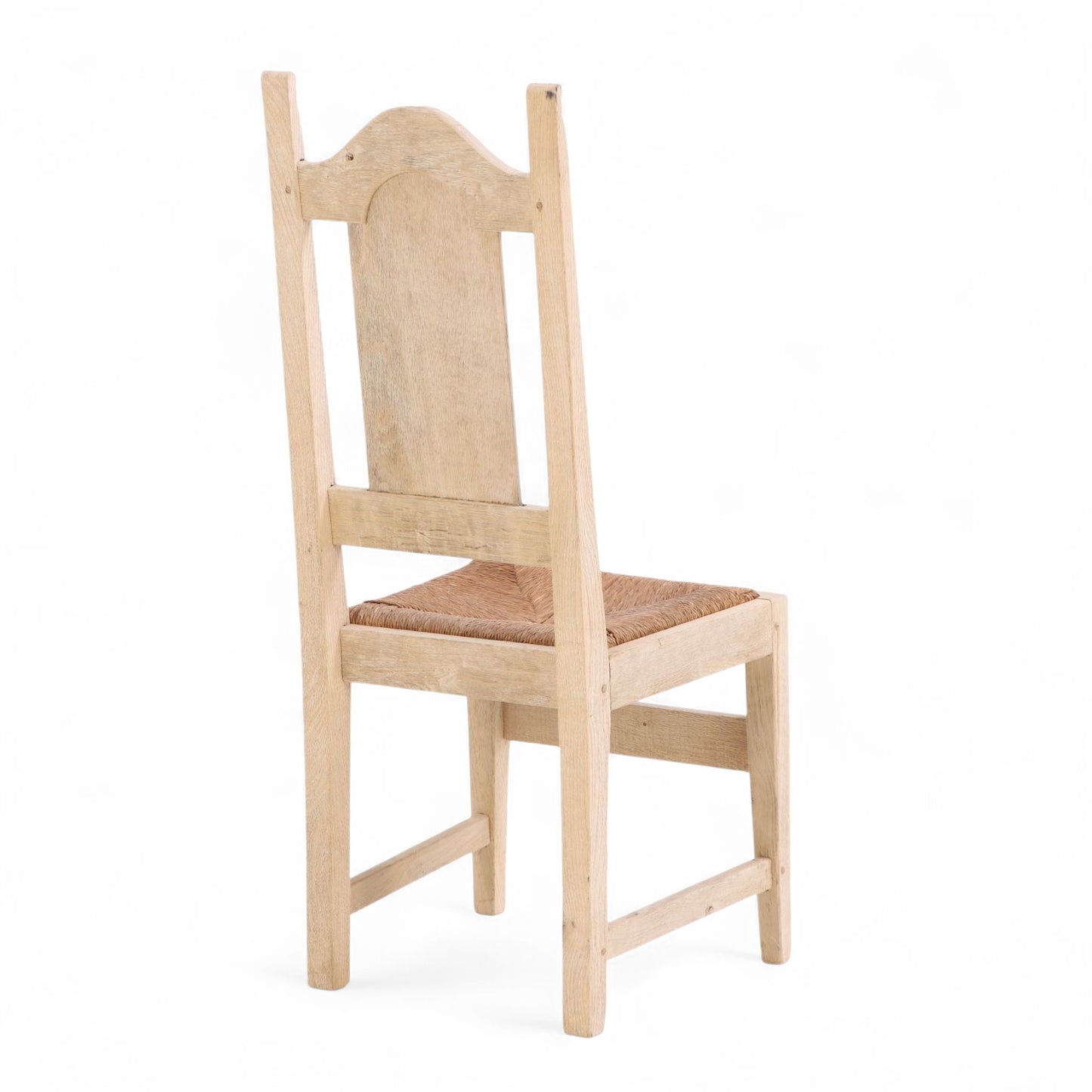 Set of 6 Belgian Dining Chairs with Rush Seats and High Arched Backs, 1960s