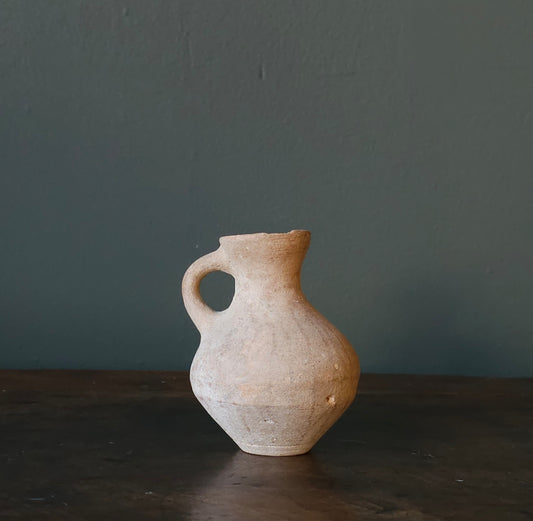 Greek Terracotta Oinochoe – Vintage Wine Jug with Flared Lip