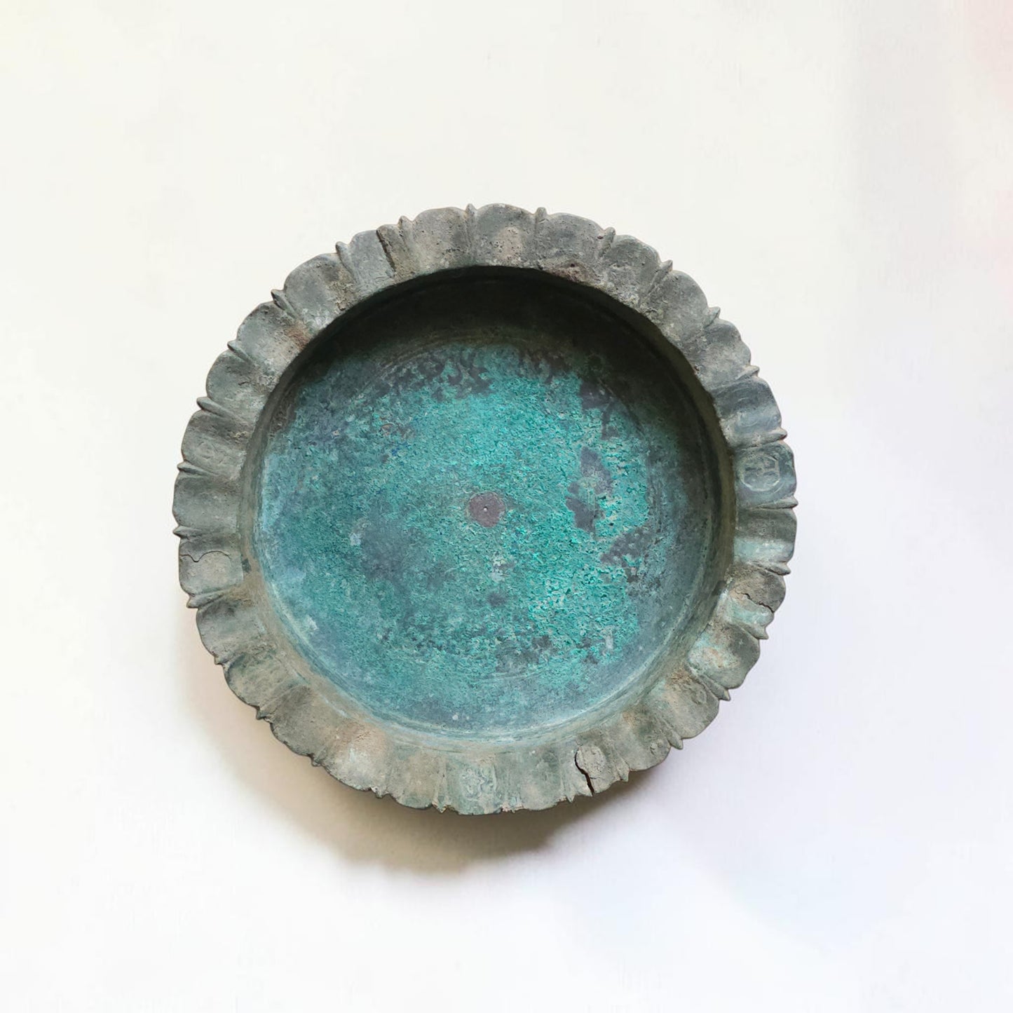 9th–10th Century Persian Seljuk Dynasty Bronze Footed Tray