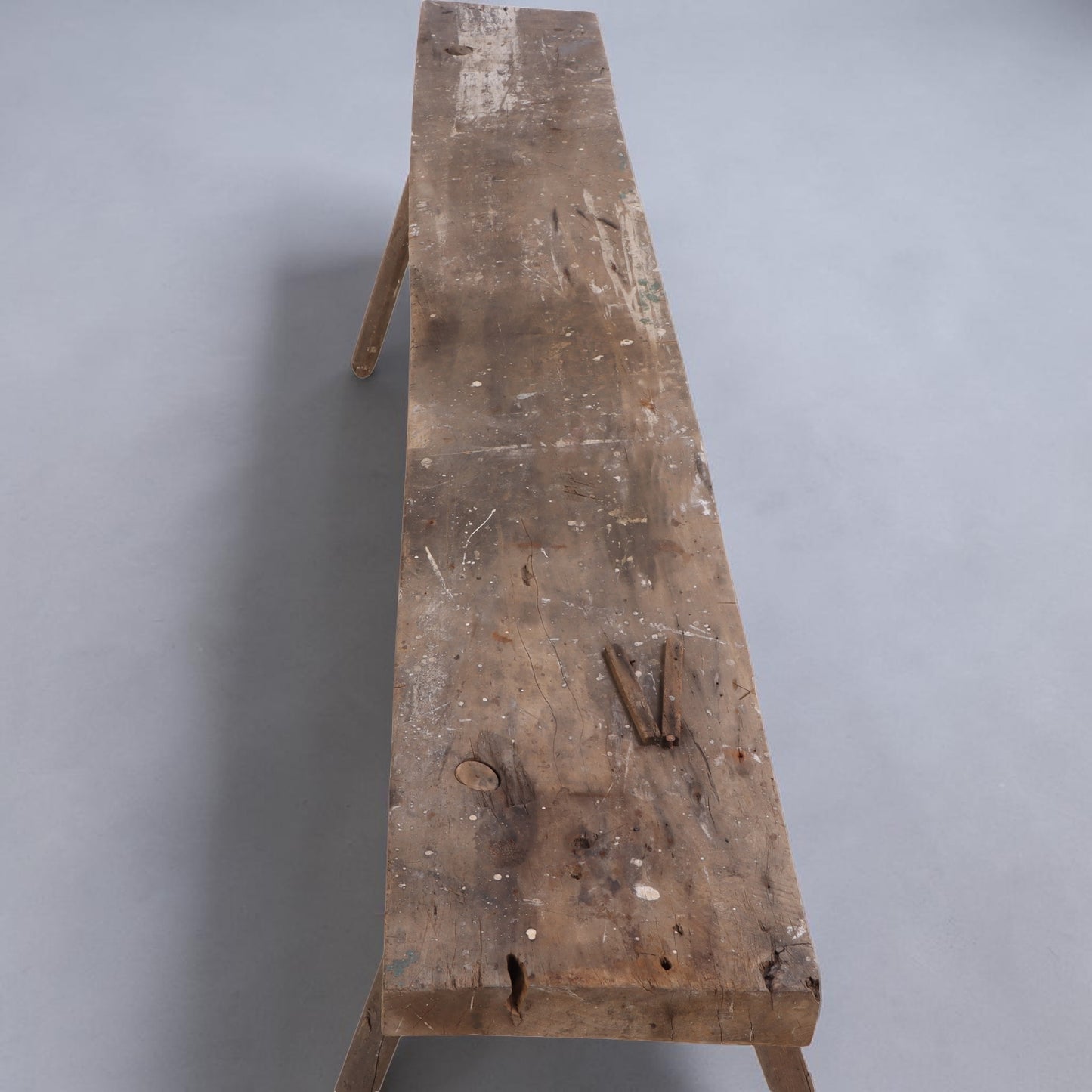 Early 20th Century Primitive Workbench Table, Solid Wood