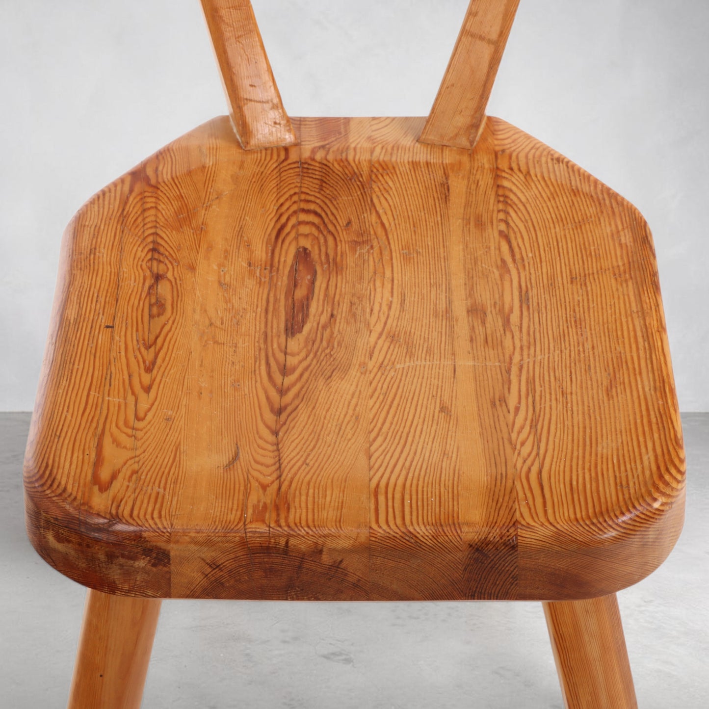 1940s Swedish Brutalist Pine Dining Chairs, Set of 4