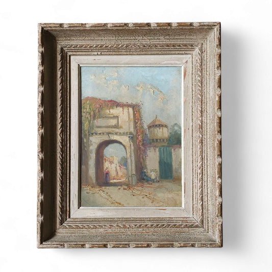 European School - Village Gate – Oil on Canvas, Framed