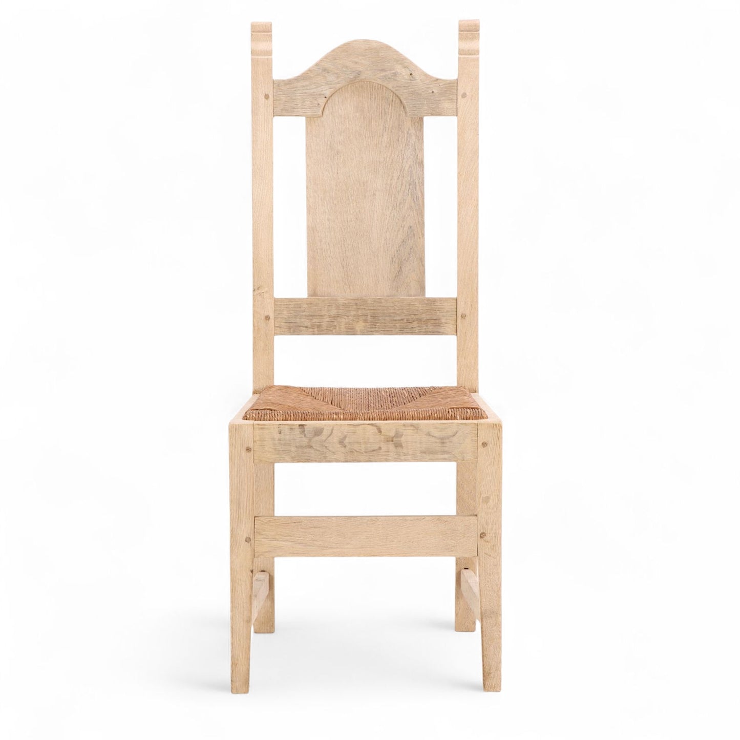 Set of 6 Belgian Dining Chairs with Rush Seats and High Arched Backs, 1960s