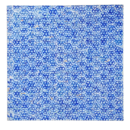 Contemporary Blue on White Abstract Oil on Canvas Painting by Kirsten Doyle