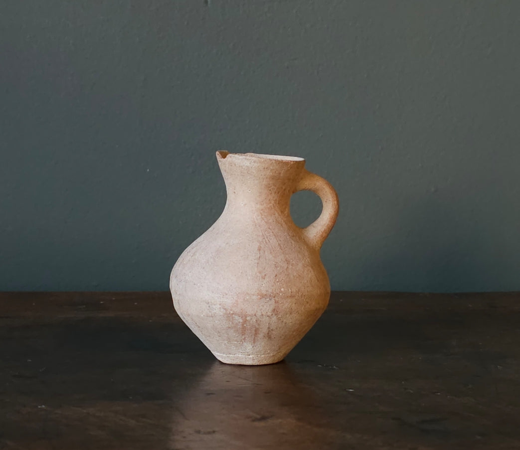 Greek Terracotta Oinochoe – Vintage Wine Jug with Flared Lip
