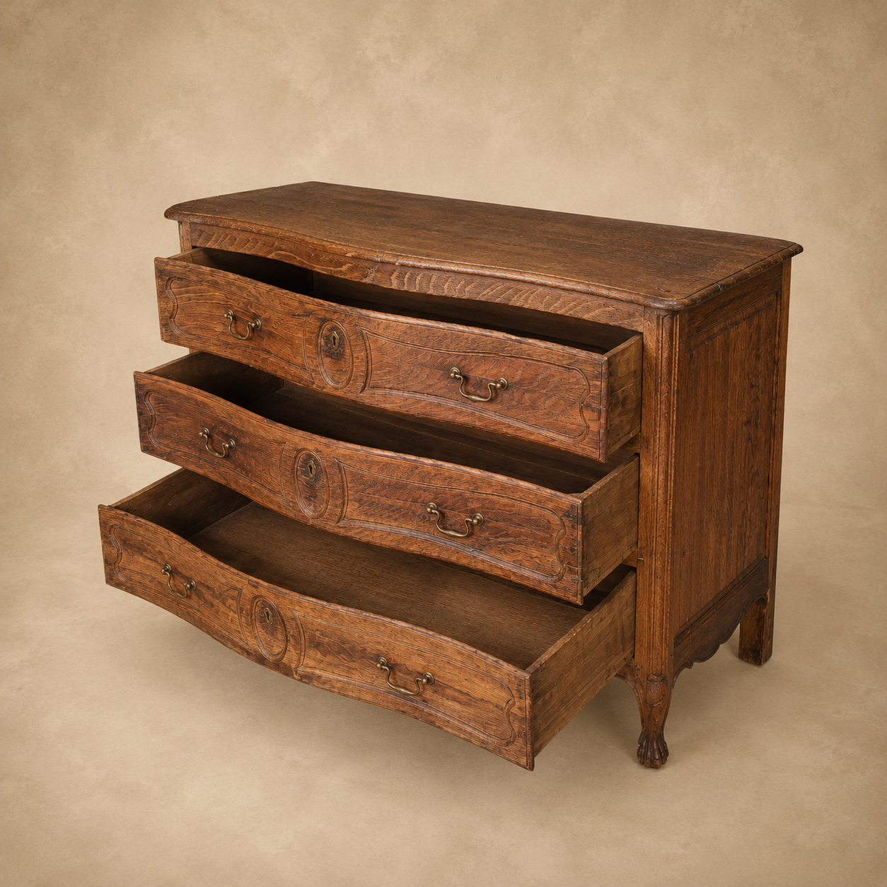 19th Century French Provincial Oak Commode