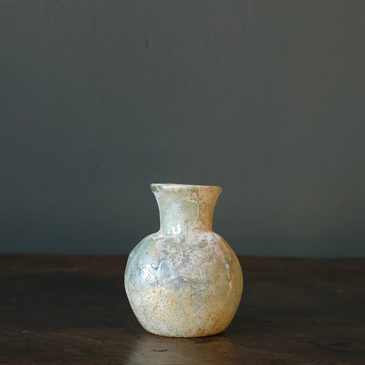 Ancient Roman Aqua Glass Perfume Sprinkler (Unguentarium)