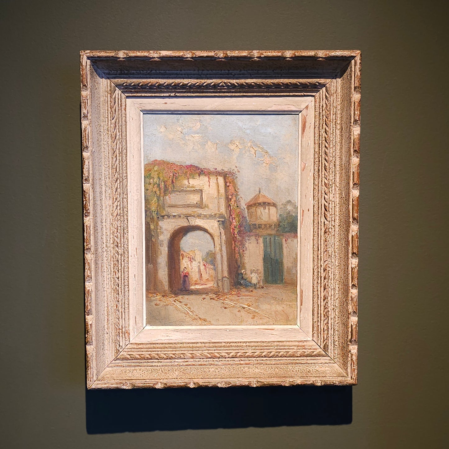 Village Gate, Oil on Canvas, Framed