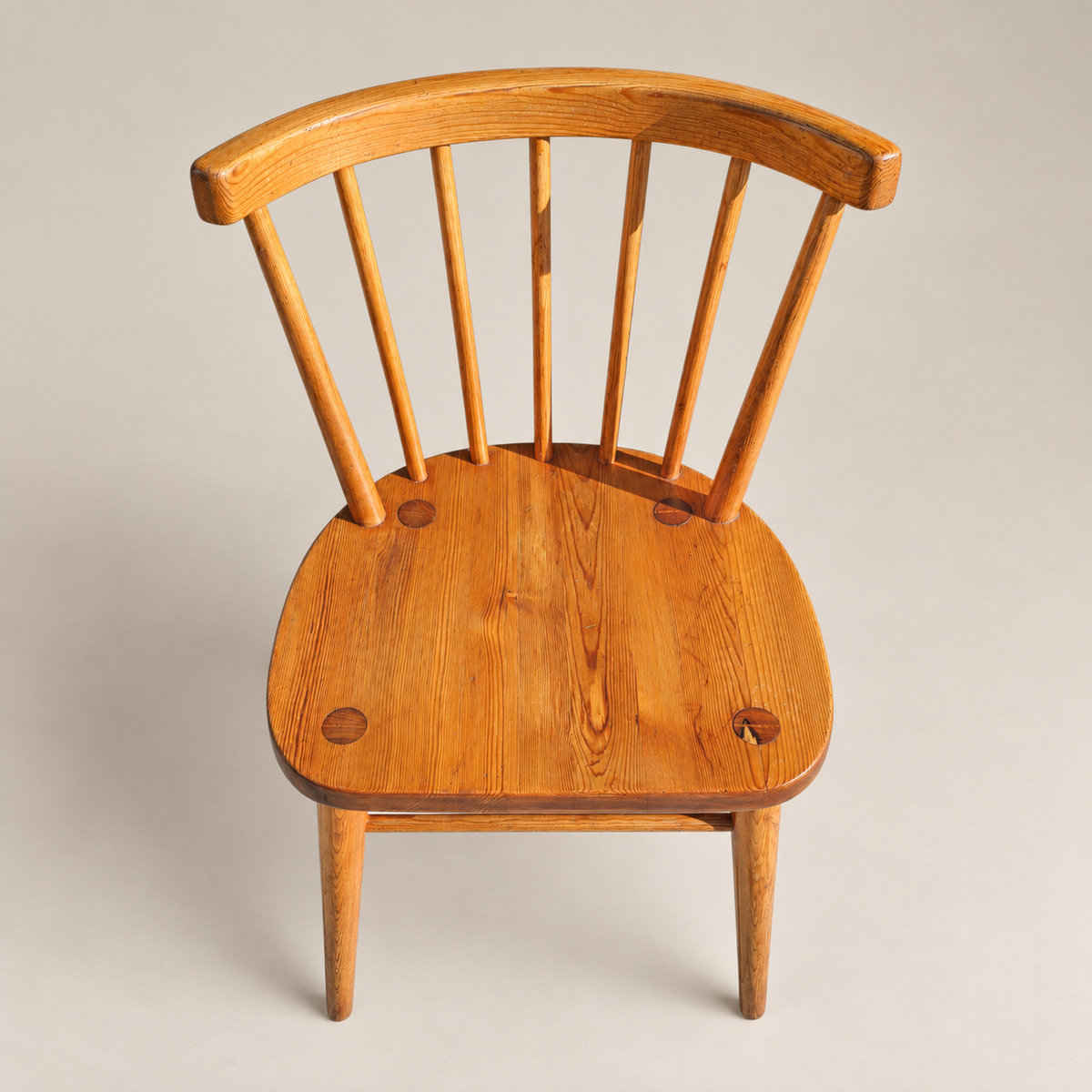 Pair of 1970s Swedish Scandinavian Modern Pine Spindle-Back Dining Chairs