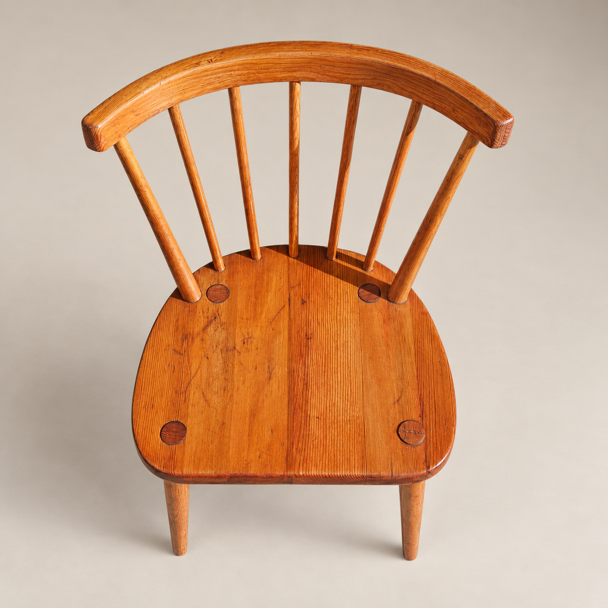 Pair of 1970s Swedish Scandinavian Modern Pine Spindle-Back Dining Chairs