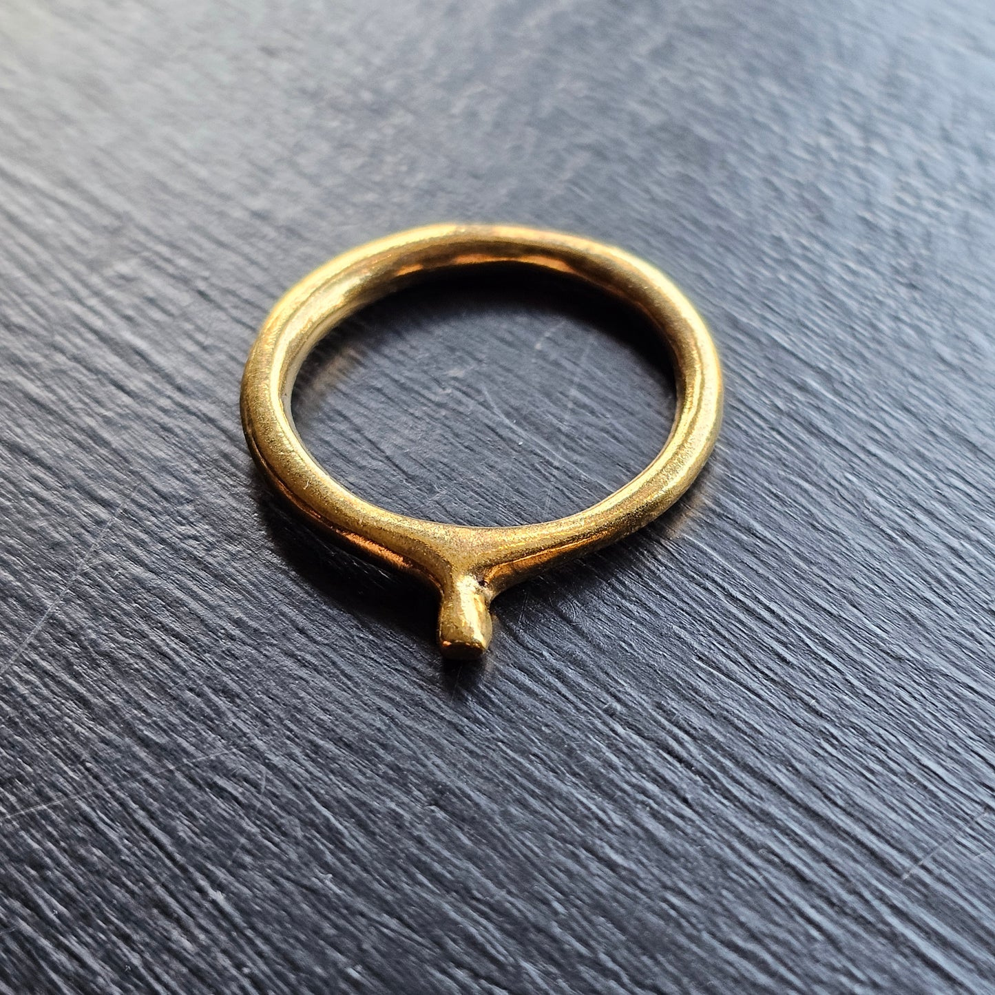 Norse Bronze Proto-Ring with 24K Gilt, Size 11