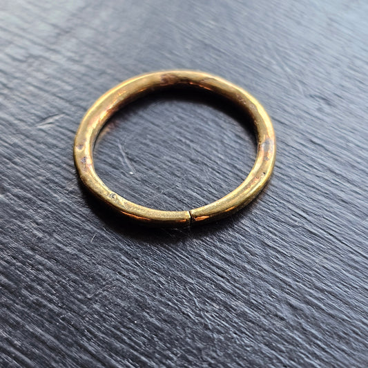 Norse Proto-ring in Bronze with 24K Gold Gilt and open notch, Size 8