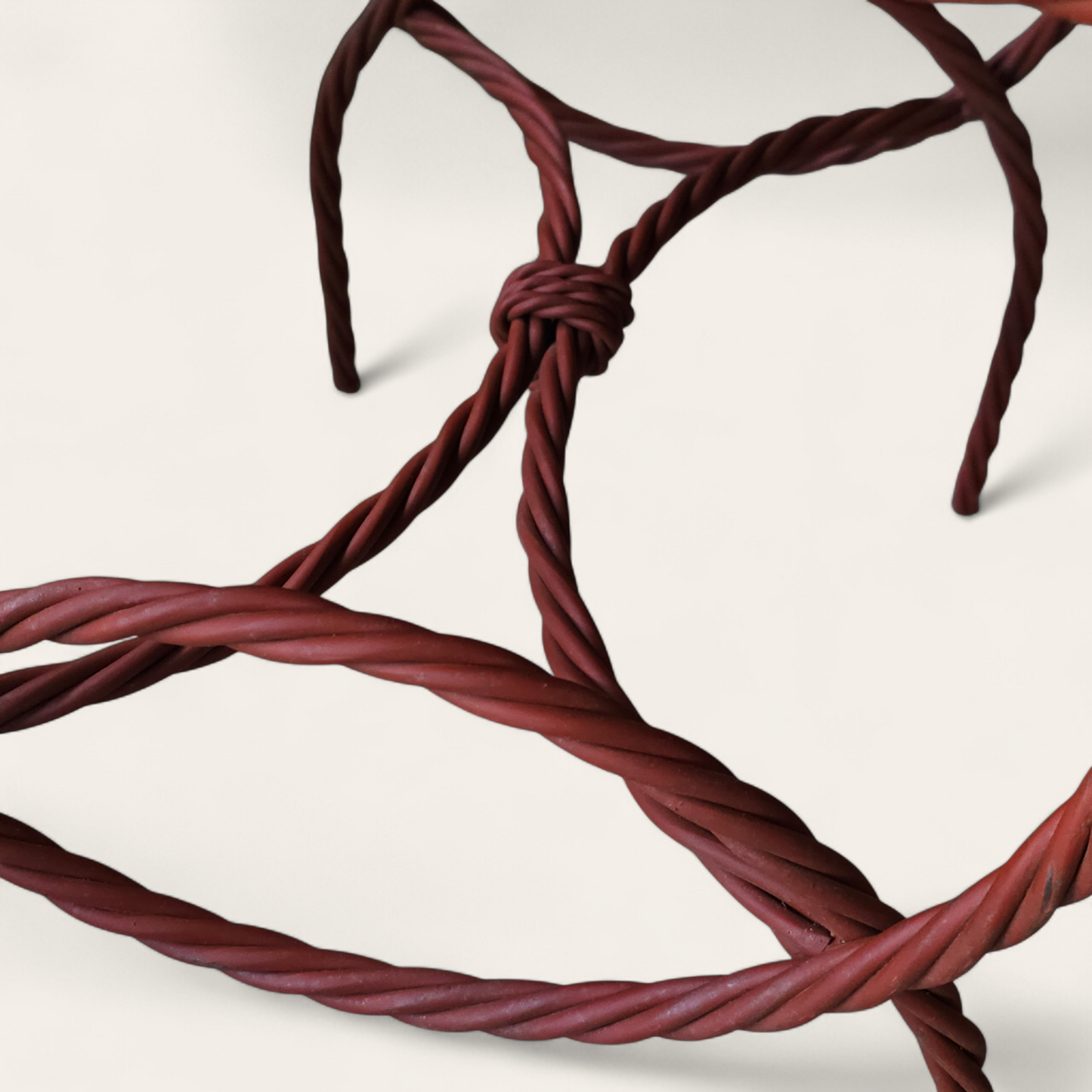 Pair Mid-20th Century American Twisted Iron Benches with Boucle Cushions