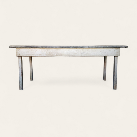 Early 20th Century American Primitive Worktable with Zinc Top
