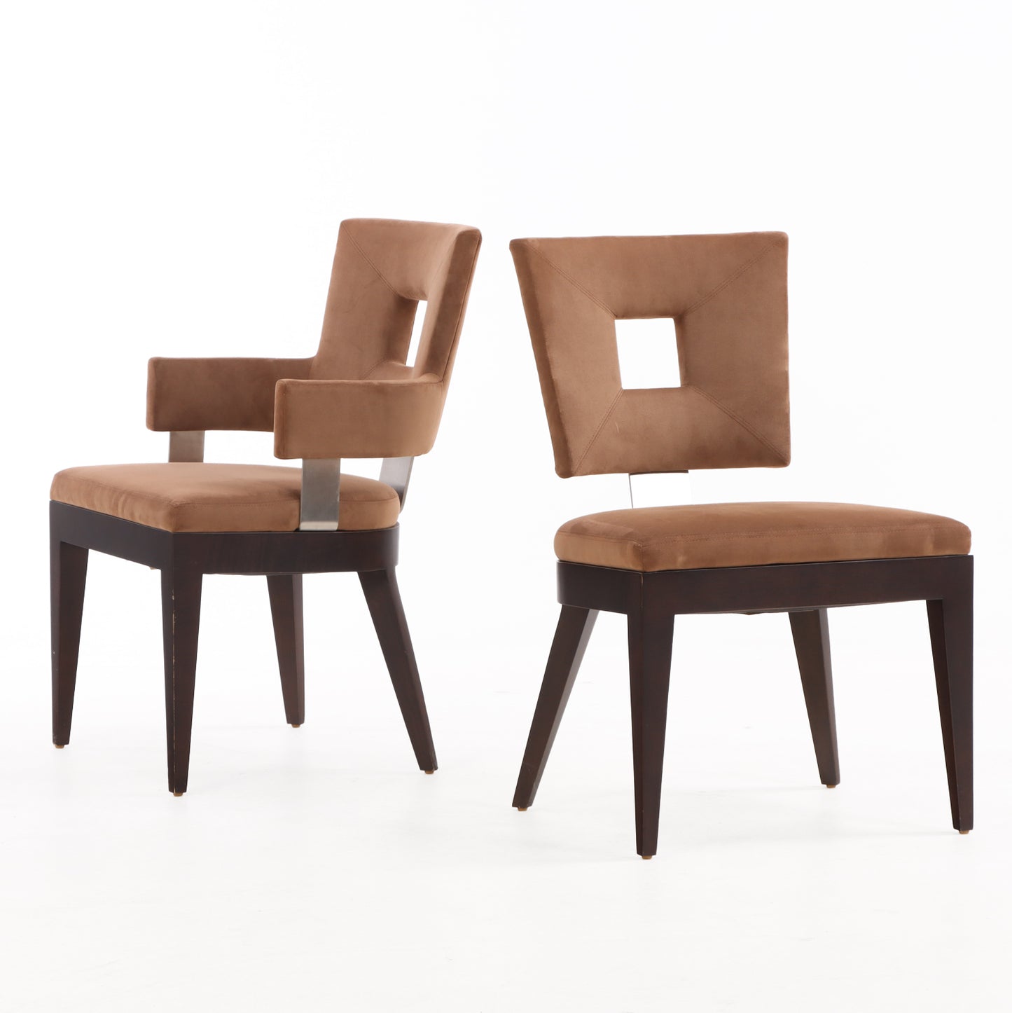 Set of Eight Custom Dining Chairs Attributed to Brueton