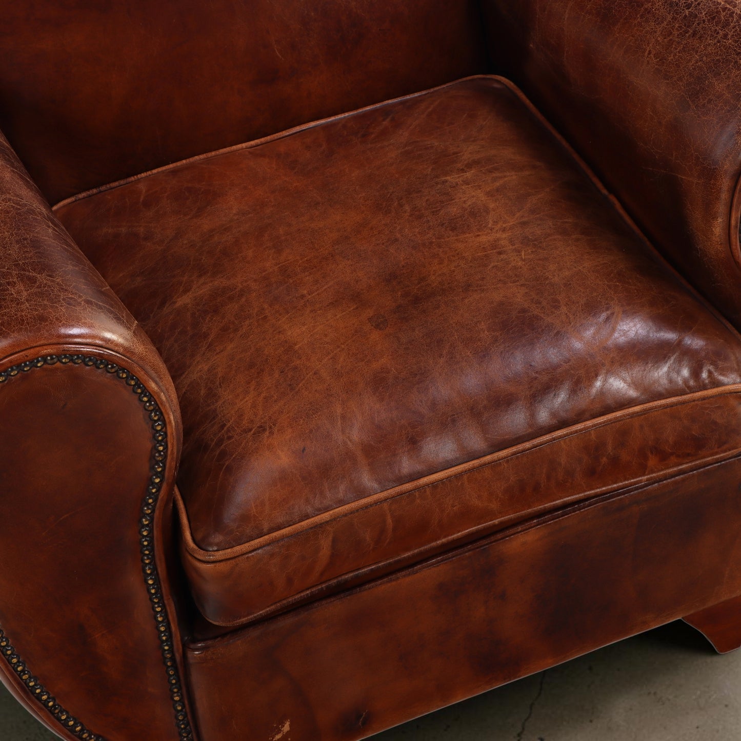 Early 20th Century Dutch Art Deco Leather Club Chairs, Pair