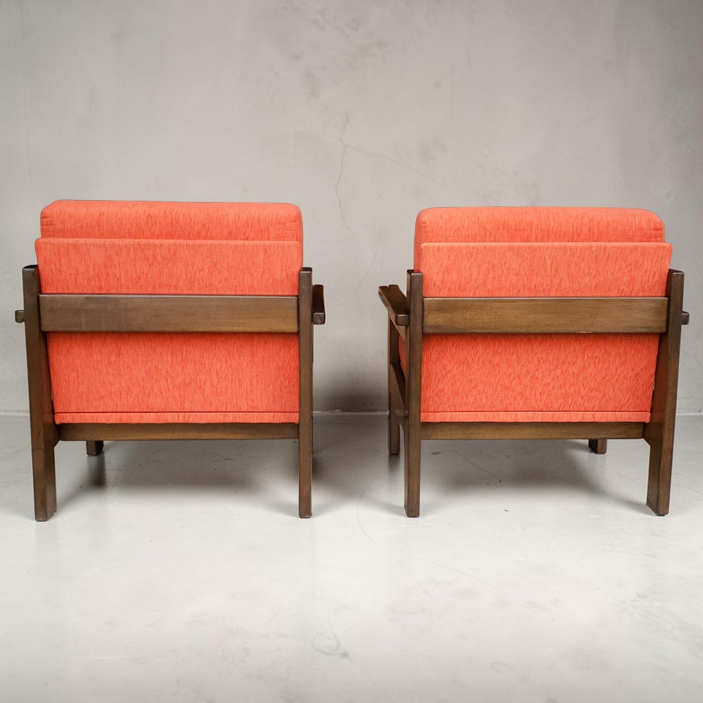 Pair Mid-Century German Oak Lounge Chairs, styled after Dieckmann