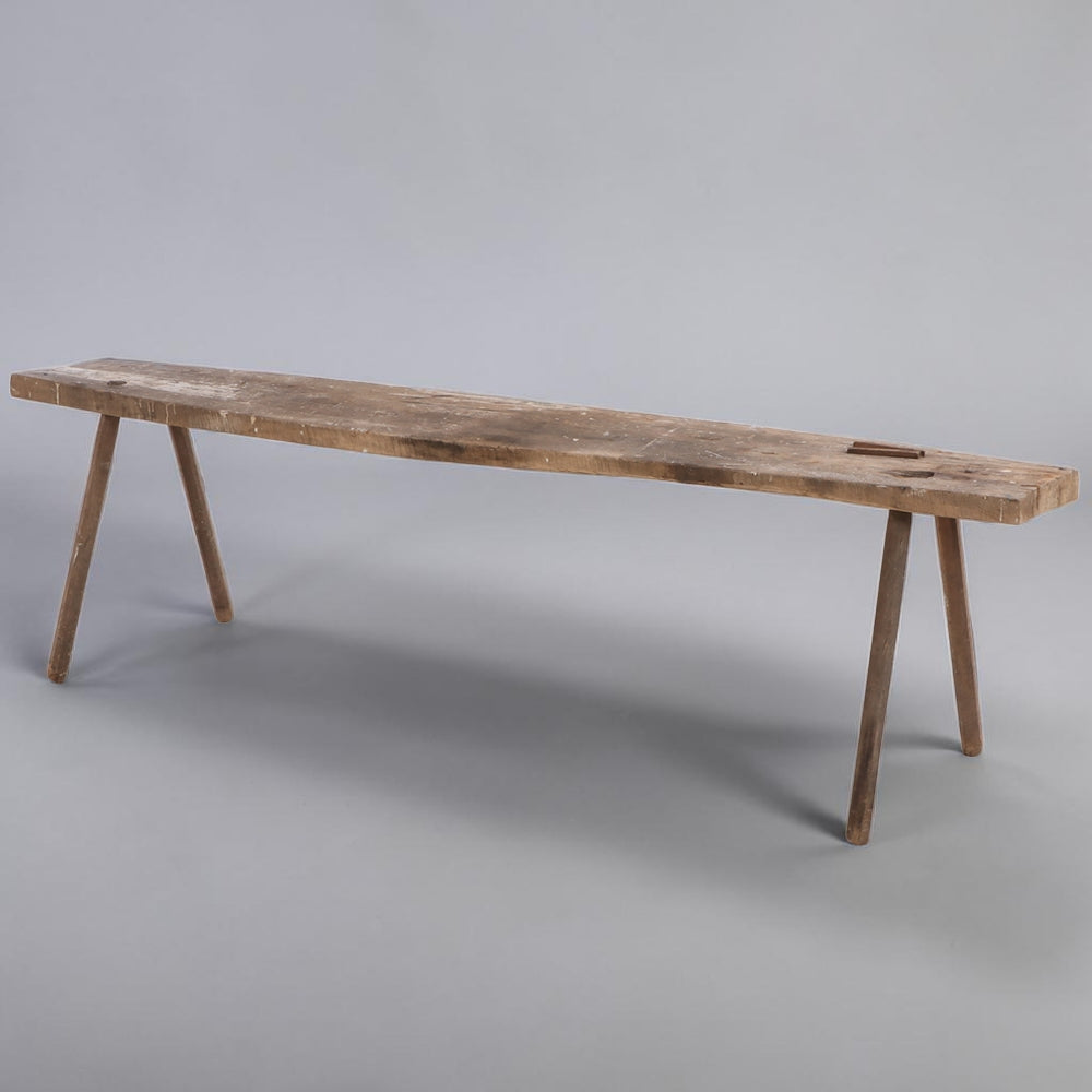 Early 20th Century Primitive Workbench Table, Solid Wood