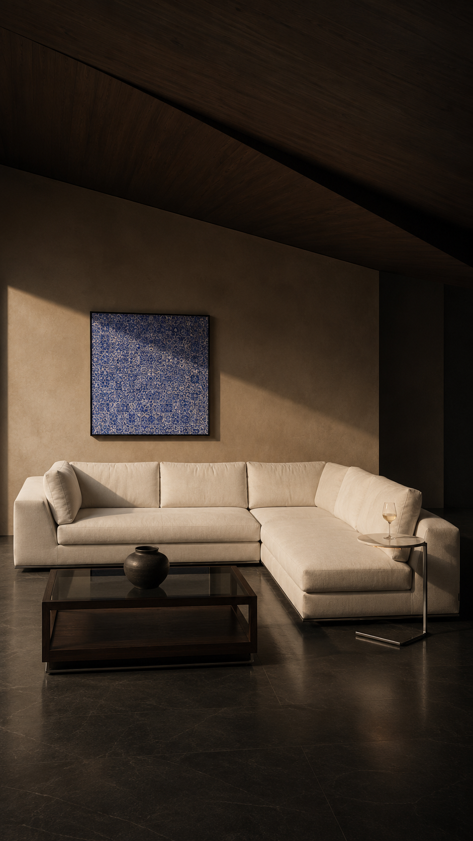 Contemporary Blue on White Abstract Oil on Canvas Painting by Kirsten Doyle