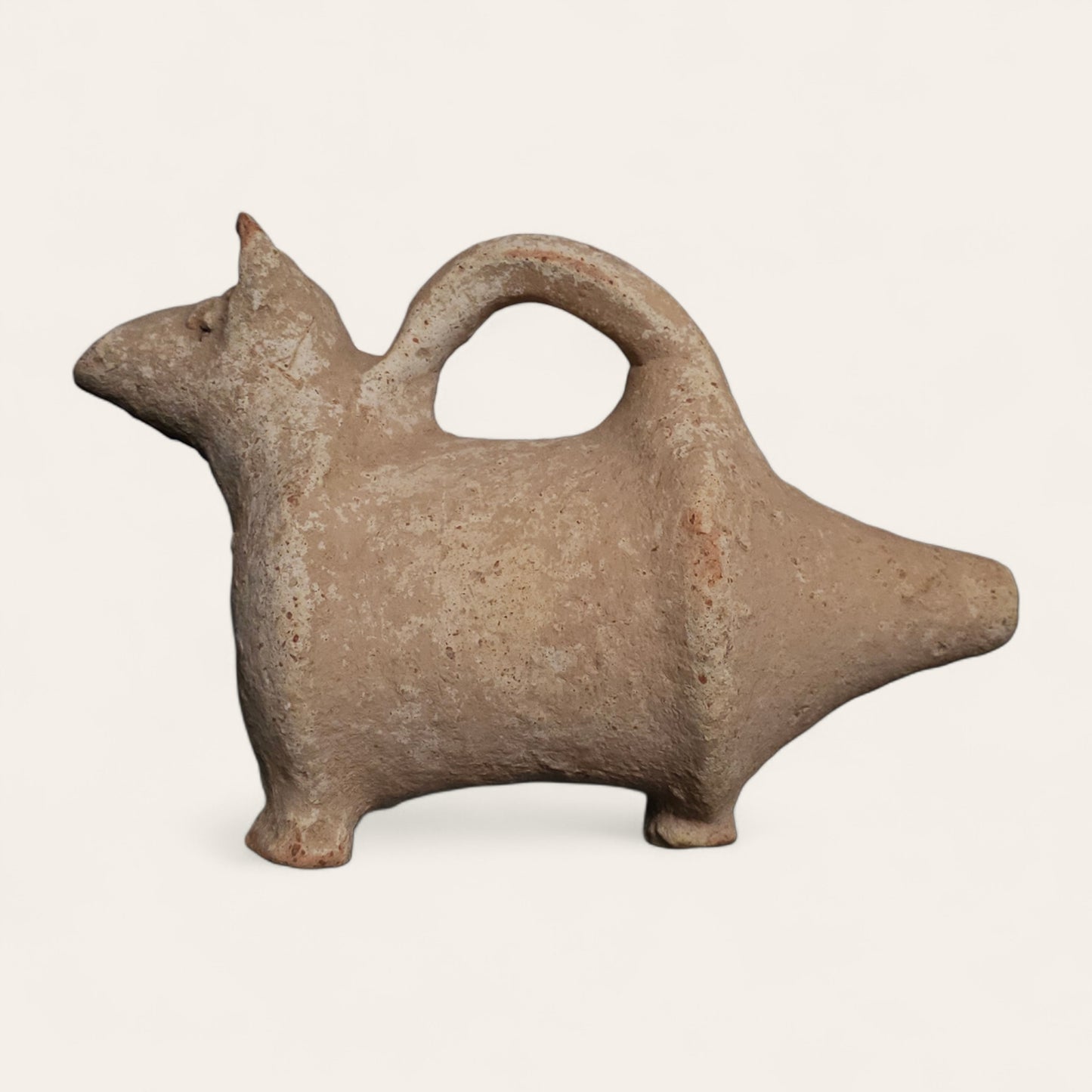 Ancient South Asiatic Cow-Form Pottery Drinking Vessel
