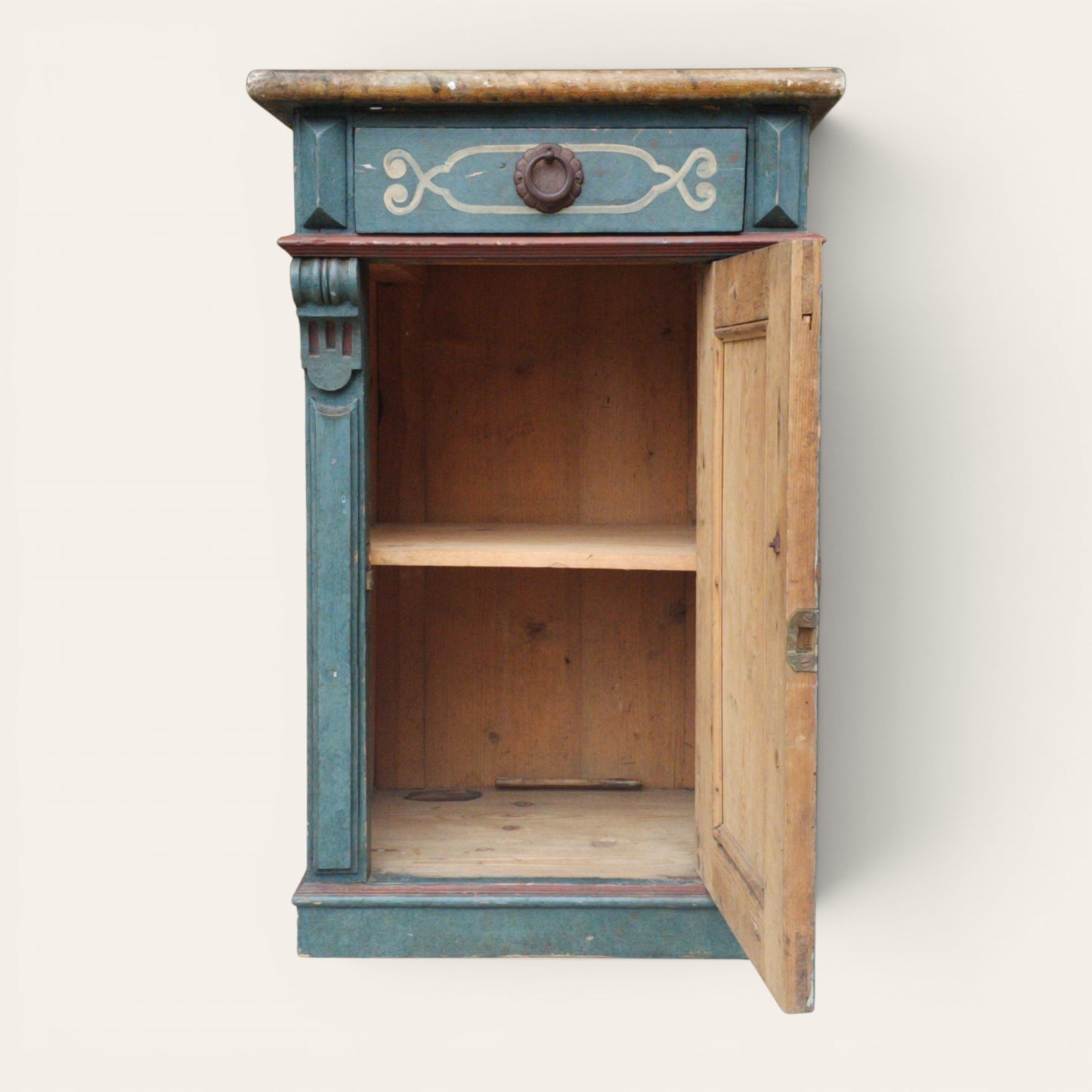 Late 19th to Early 20th Century European Folk-Painted Cabinet
