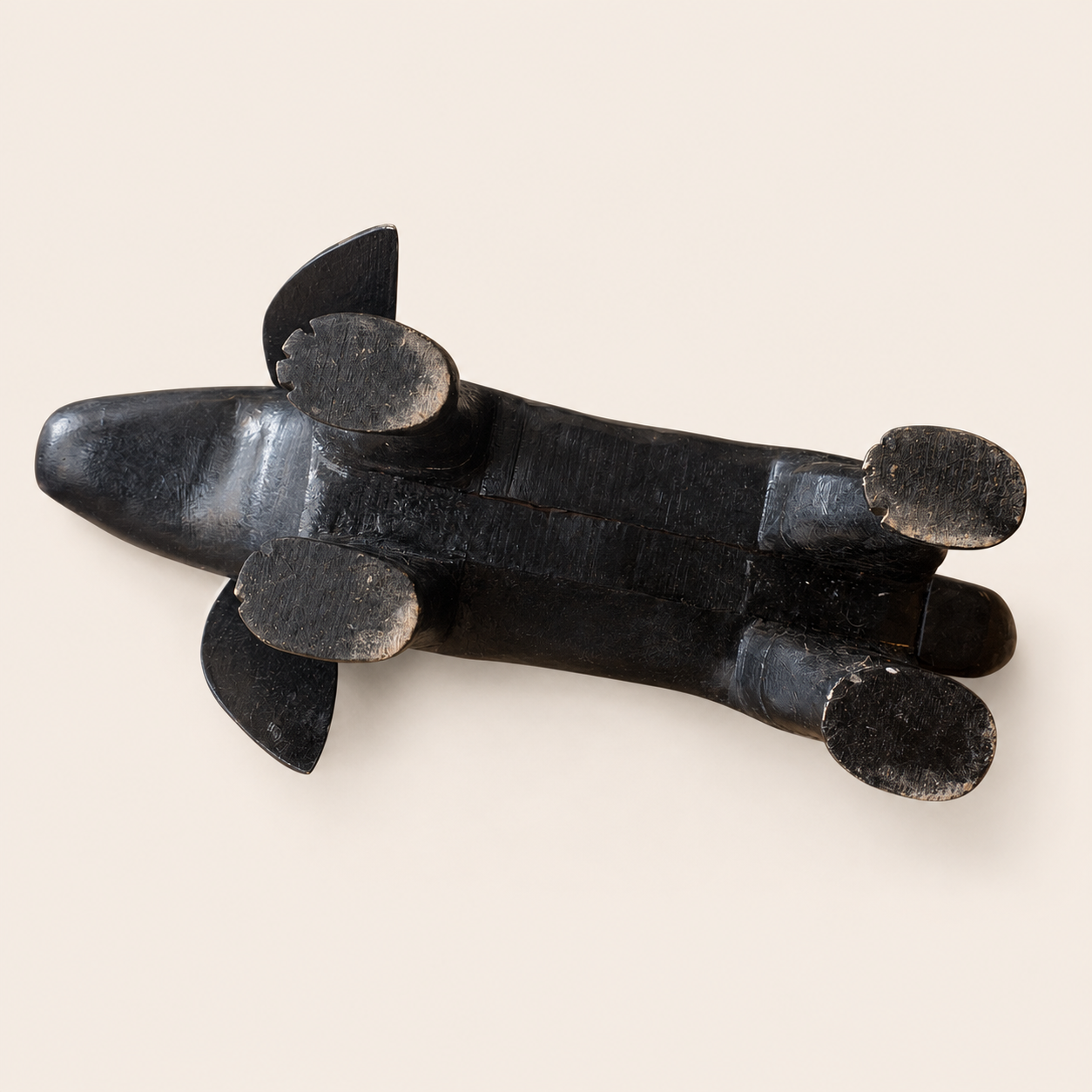 American Folk Art Carved Wooden Dog “Hardy” by Joby Baker