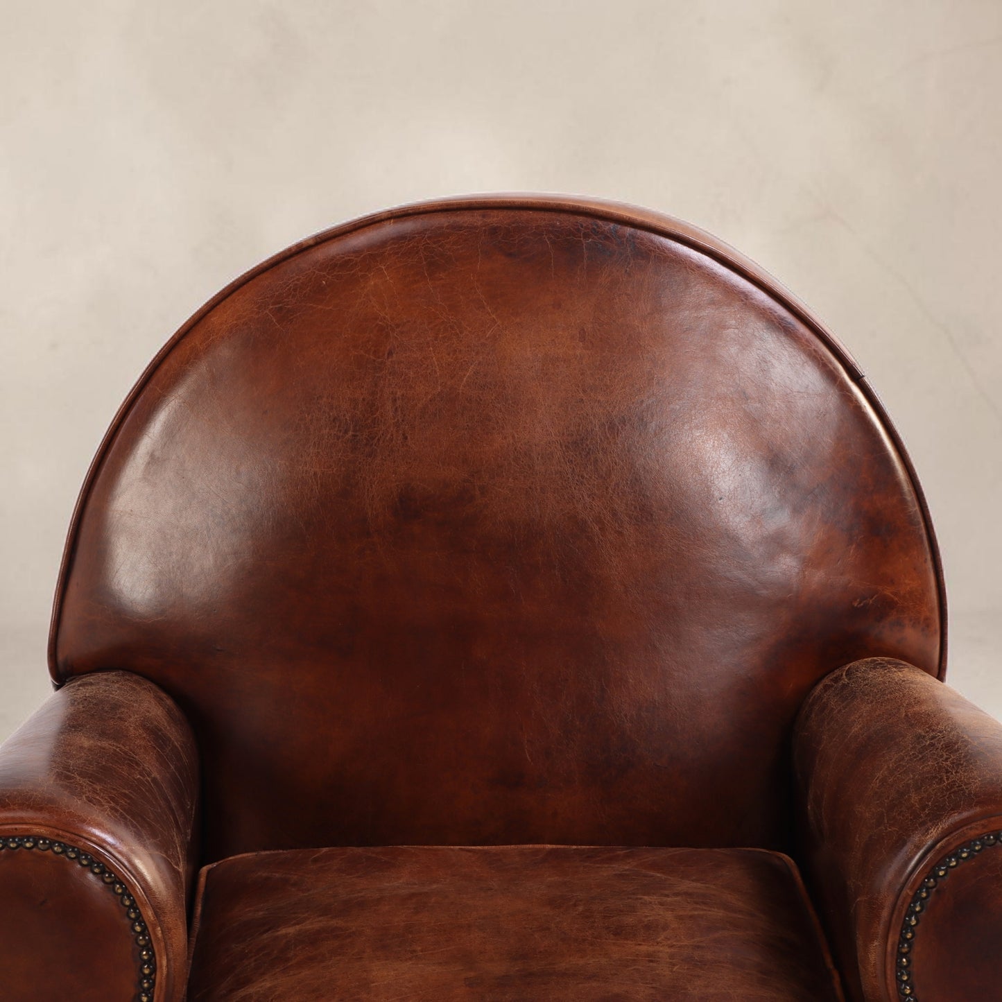 Early 20th Century Dutch Art Deco Leather Club Chairs, Pair