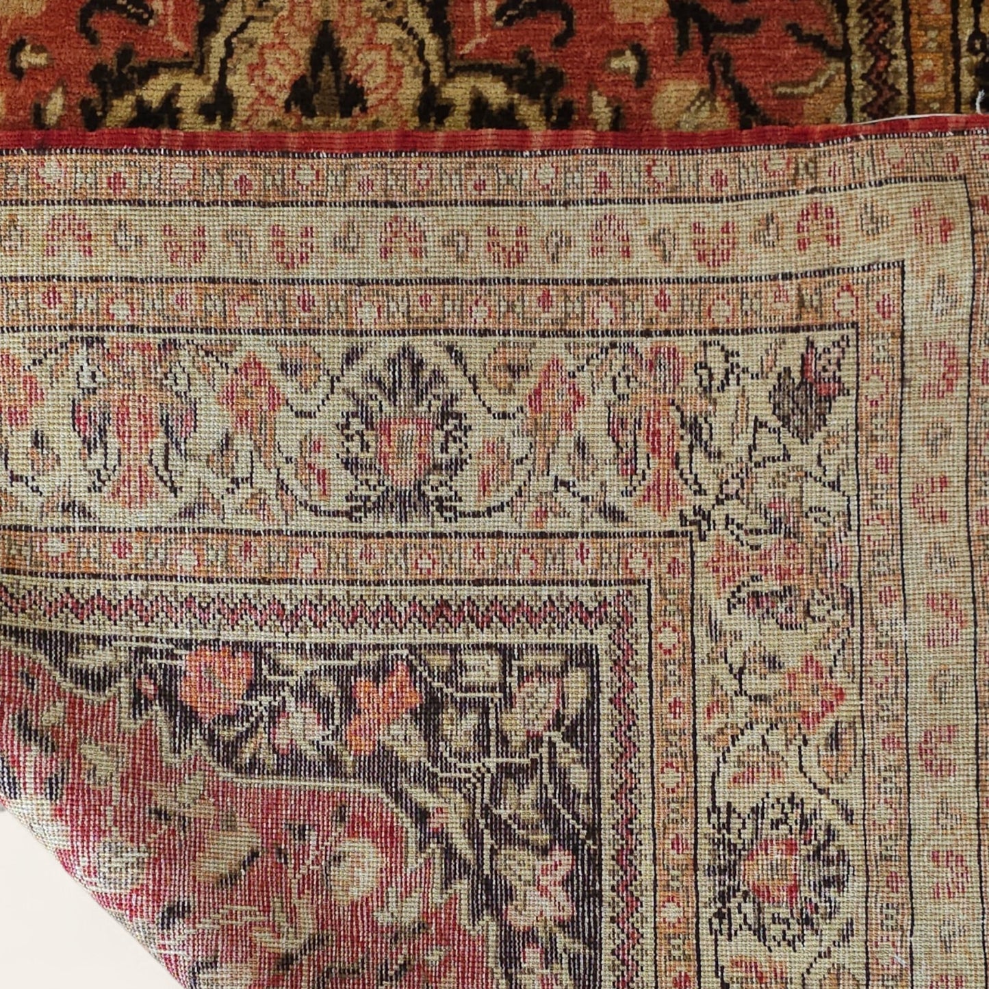 Early 20th Century Turkish Wool & Silk Medallion Rug