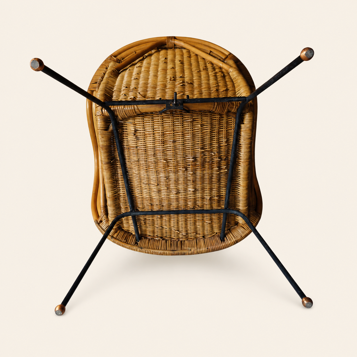 Mid-Century Modern Rattan Lounge Chairs in the Style of Paul McCobb, Pair