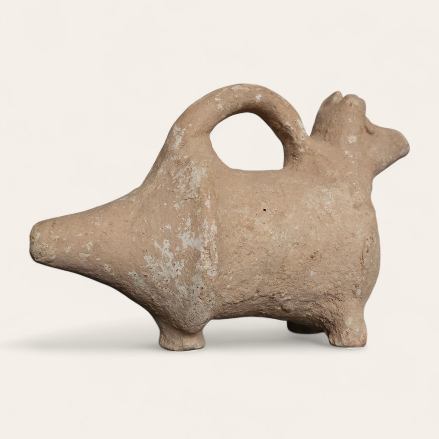 Ancient South Asiatic Cow-Form Pottery Drinking Vessel