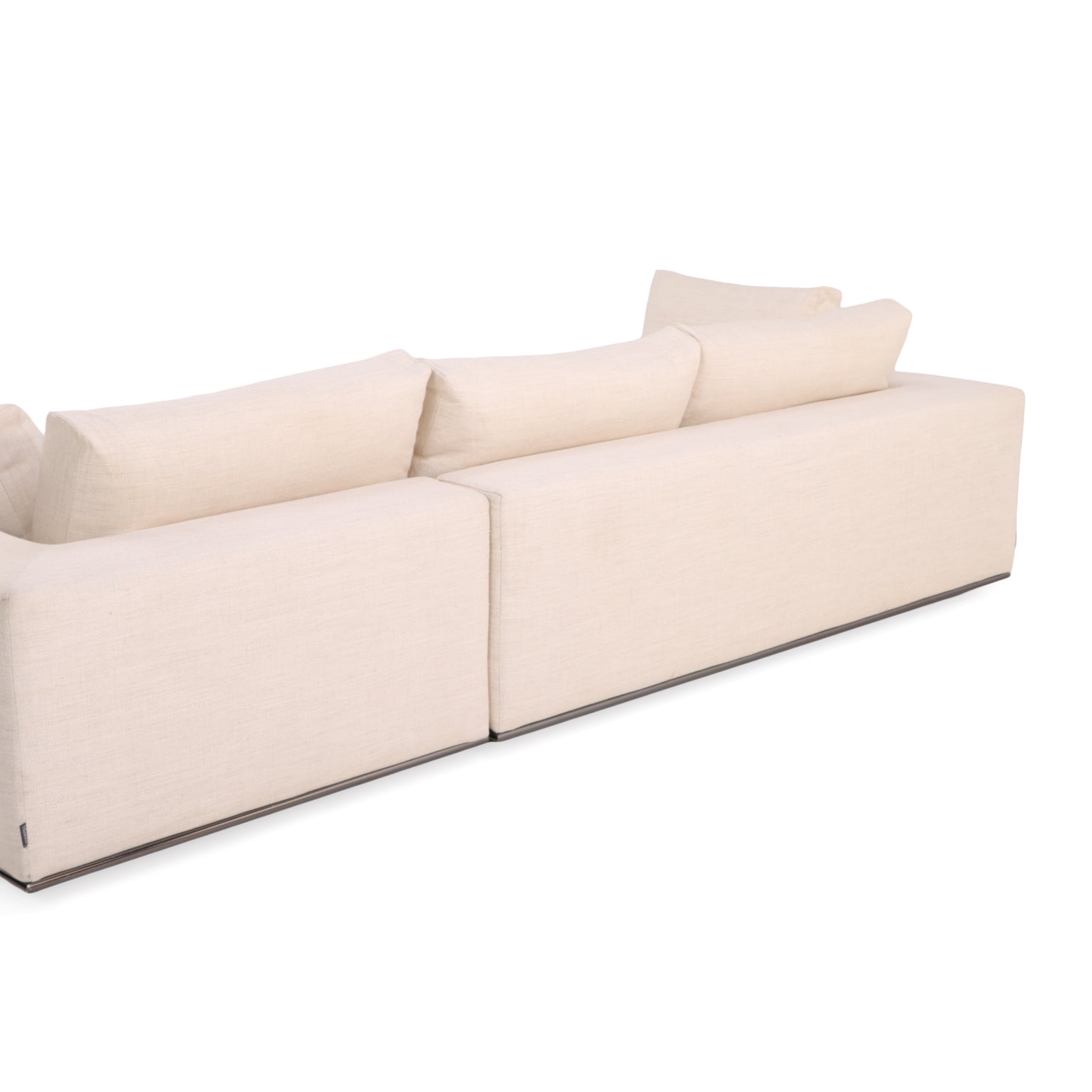 Minotti Hamilton 3-Piece Sectional – Custom Linen Fabric, Chrome
