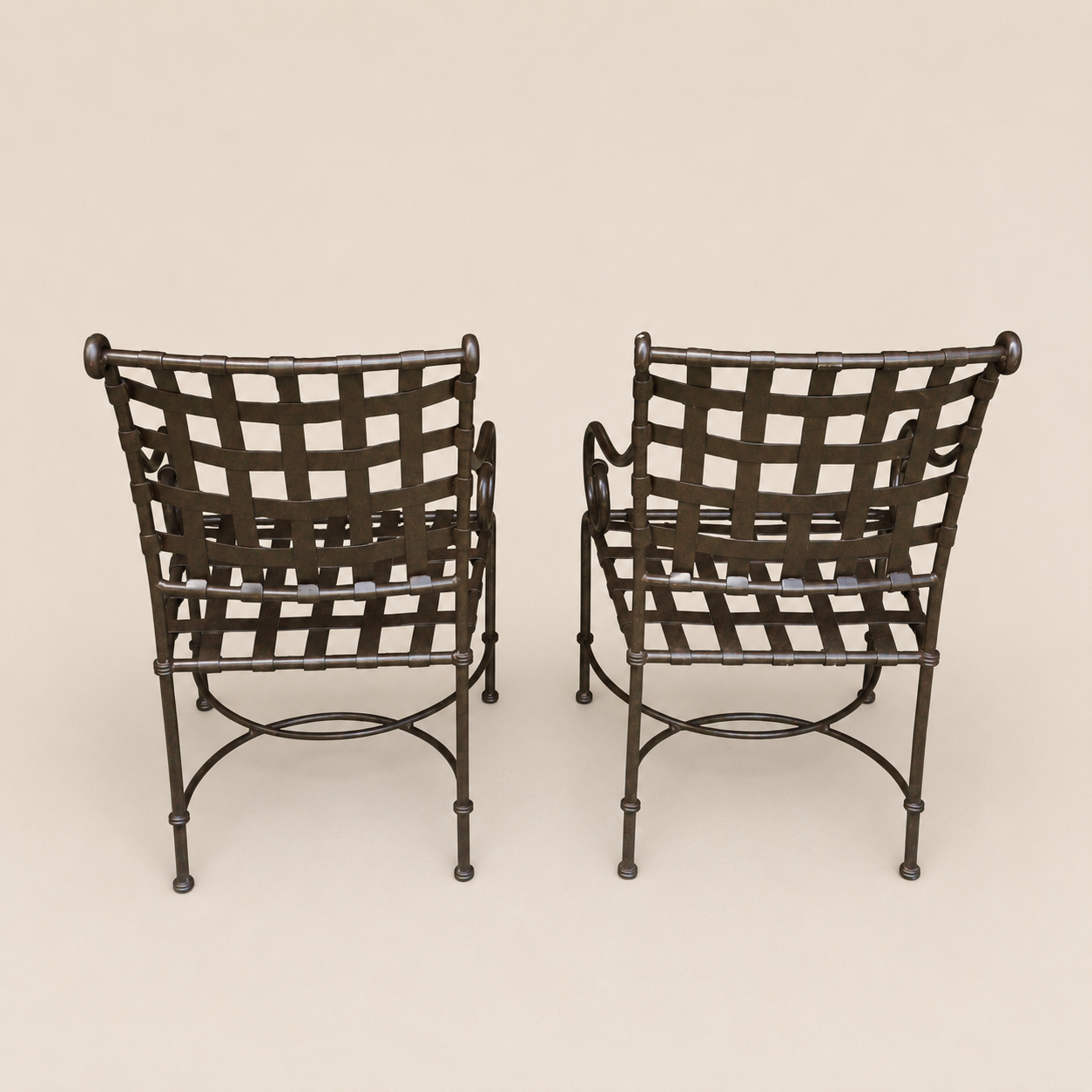 Brown Jordan Florentine Patio Lounge Chairs and Side Table in Speckled Bronze Finish
