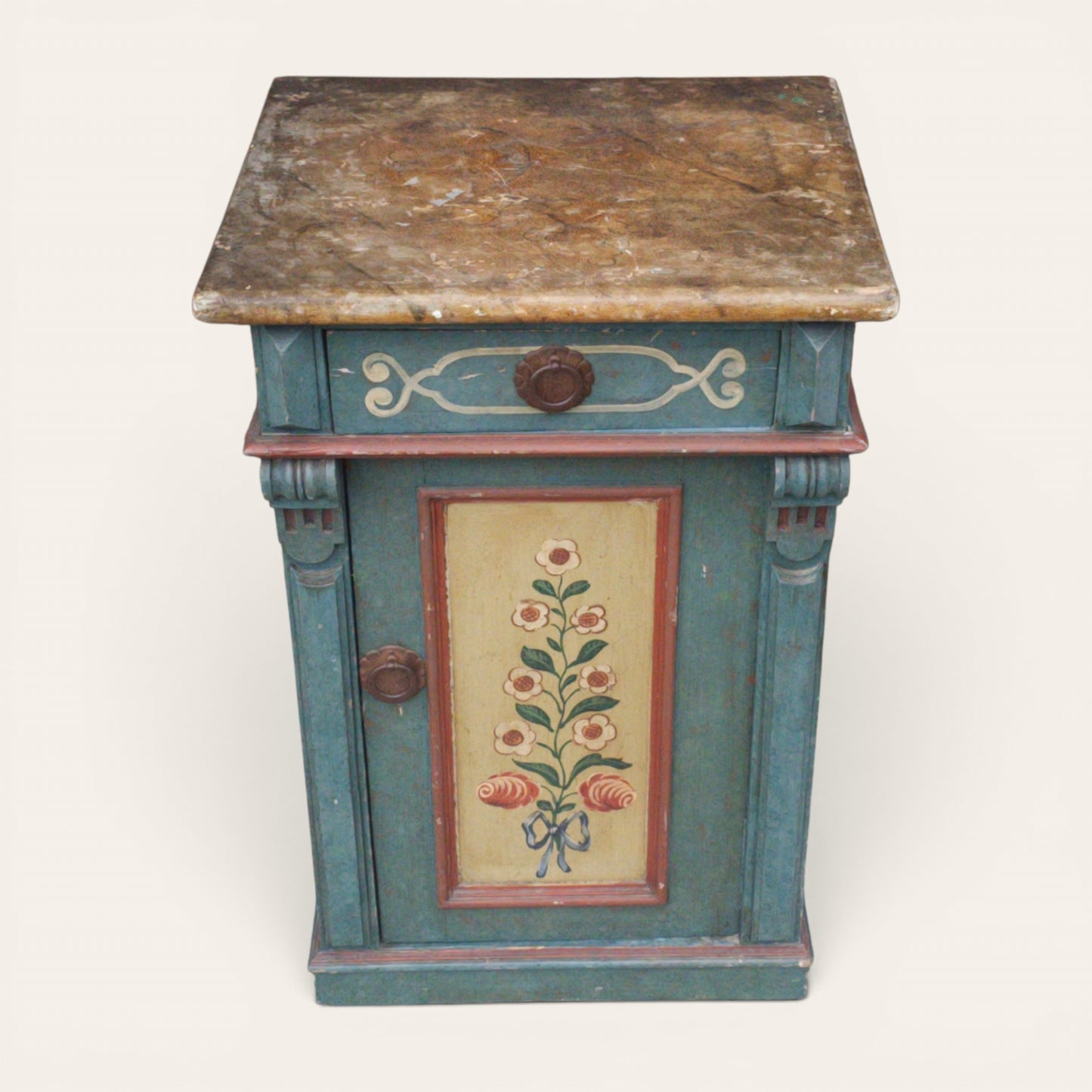 Late 19th to Early 20th Century European Folk-Painted Cabinet