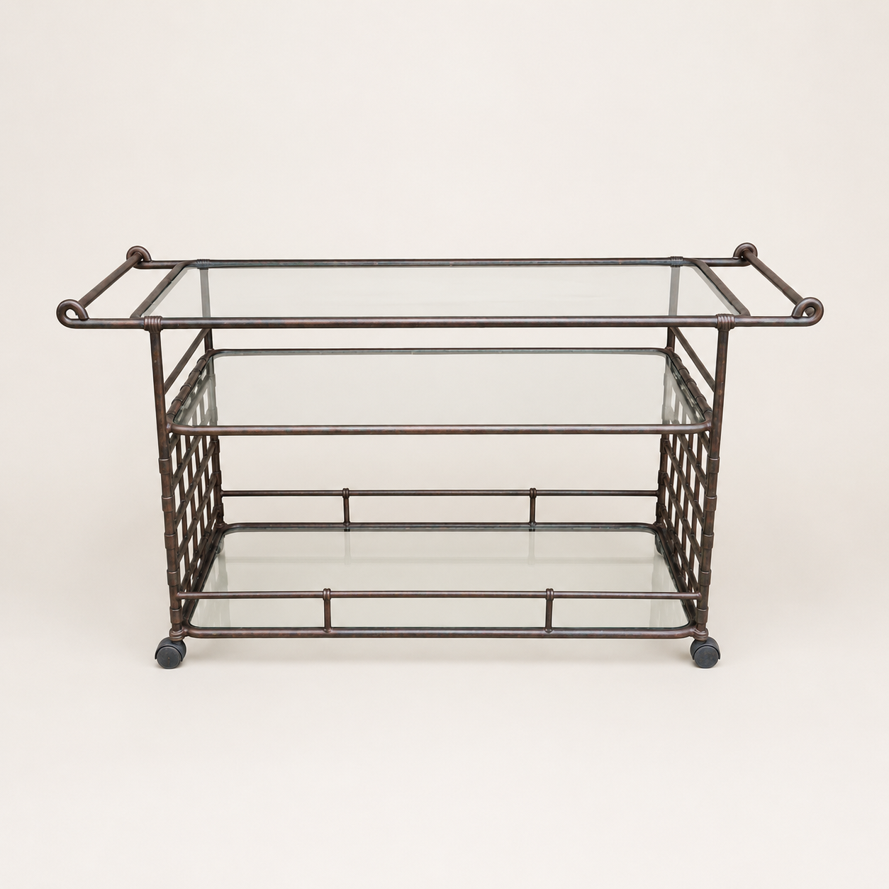 Brown Jordan Florentine Serving Cart in Speckled Bronze Finish