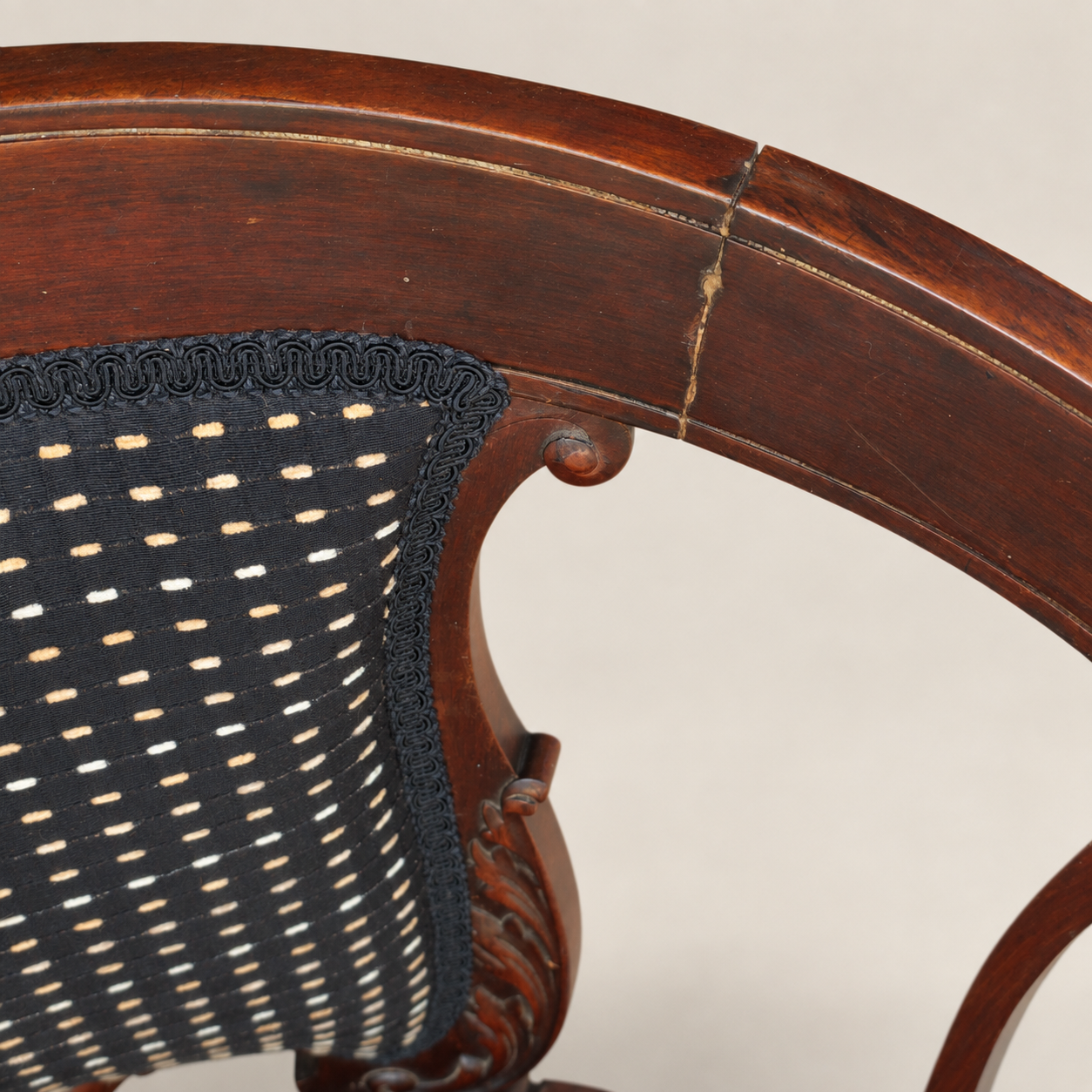 Late 19th/Early 20th Century Georgian-Style Mahogany Library Chair on Casters