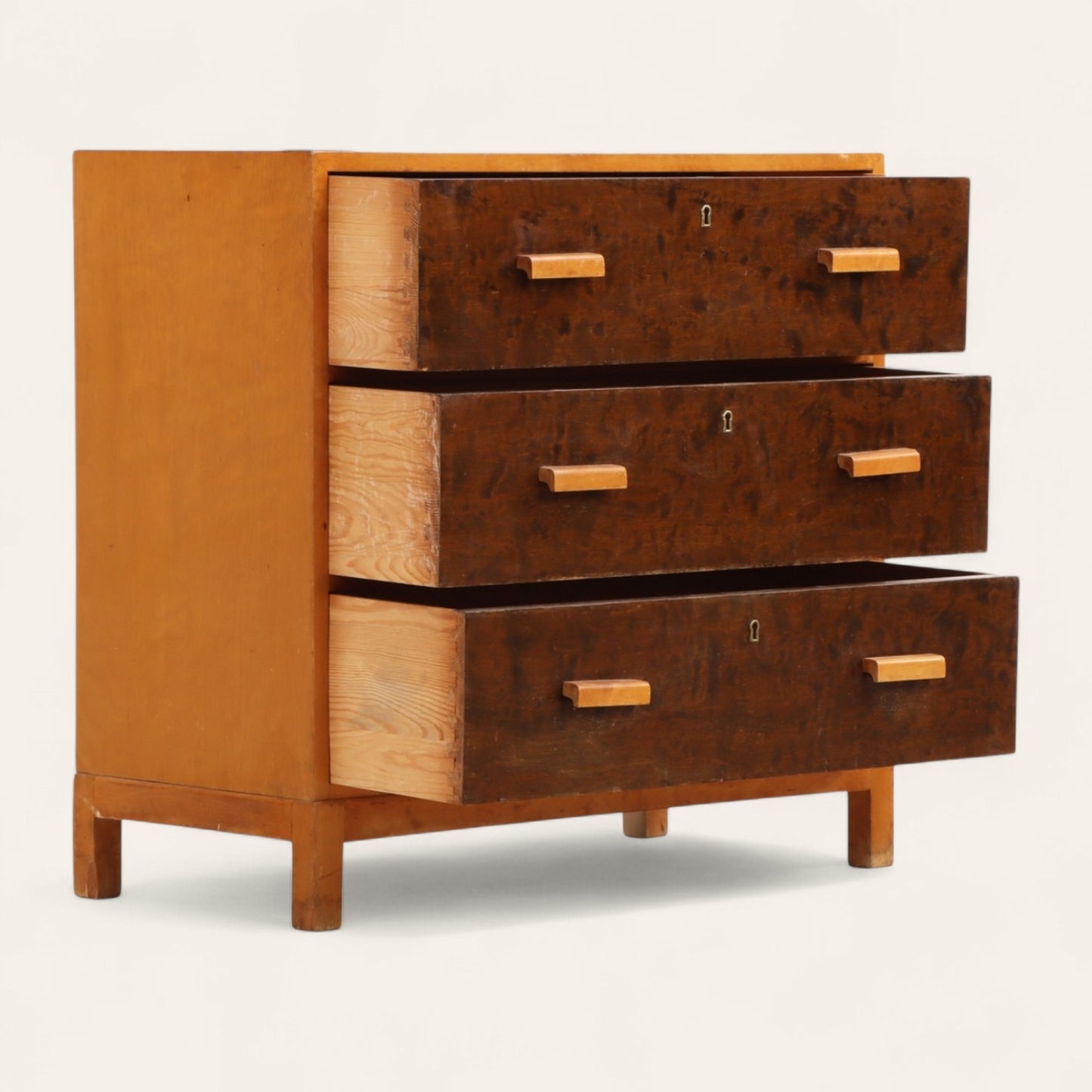 Art Deco Swedish Birch Chest of Drawers, c. 1930s