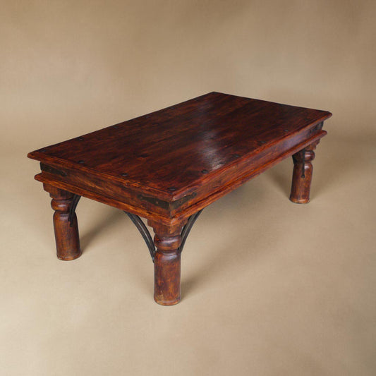 1960s Spanish Colonial Revival Style Coffee Table with Wrought Iron Details