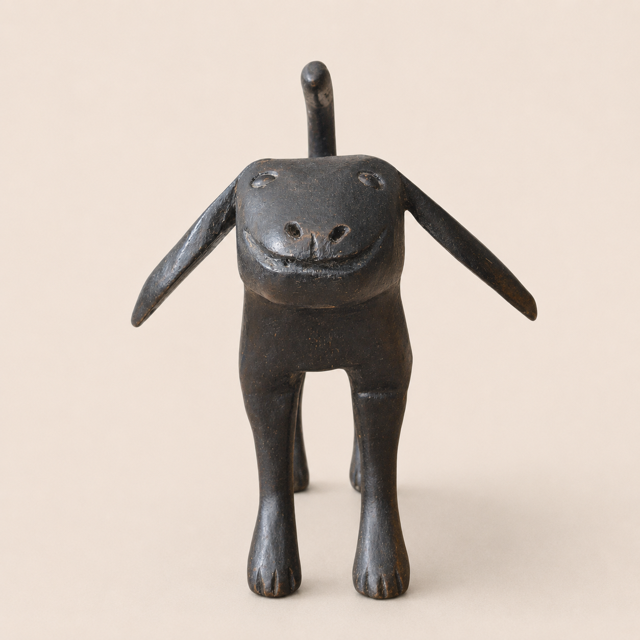 American Folk Art Carved Wooden Dog “Hardy” by Joby Baker