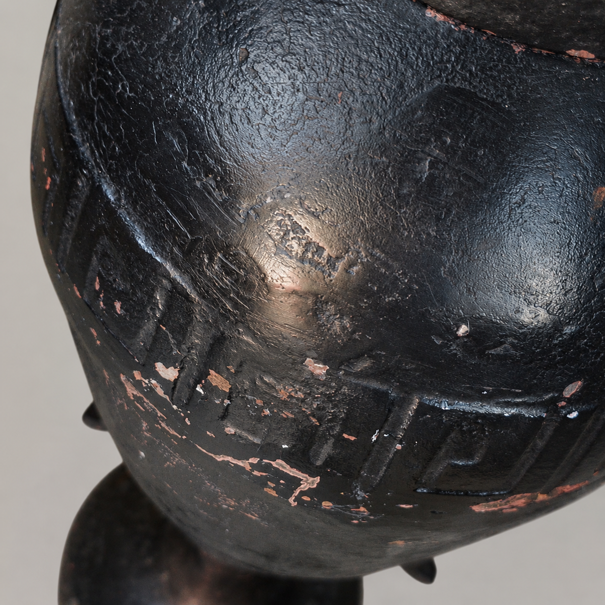 19th/20th Century Neoclassical Cast Iron Amphora Urn with Greek Key Band