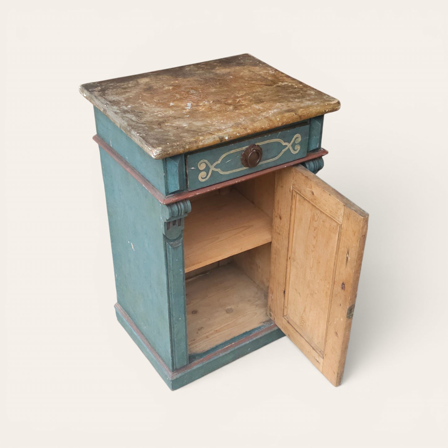 Late 19th to Early 20th Century European Folk-Painted Cabinet