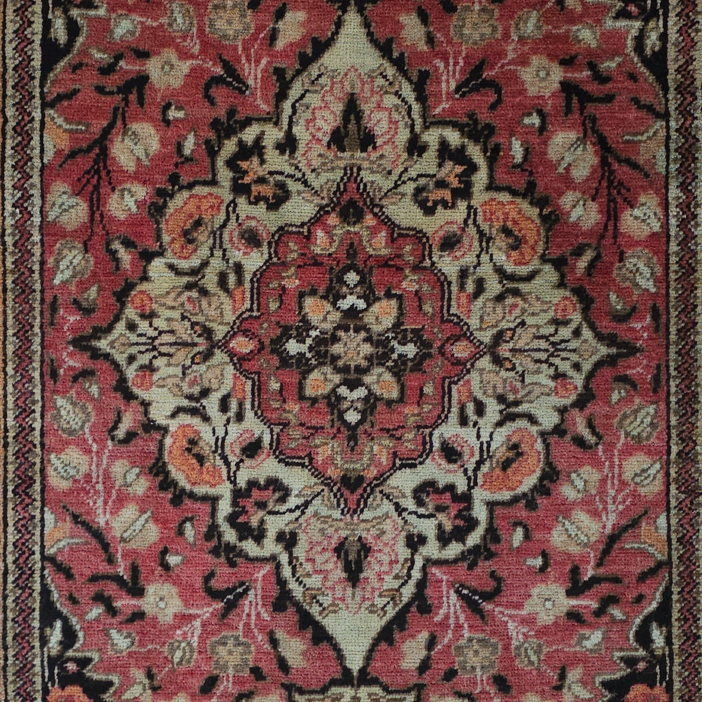 Early 20th Century Turkish Wool & Silk Medallion Rug