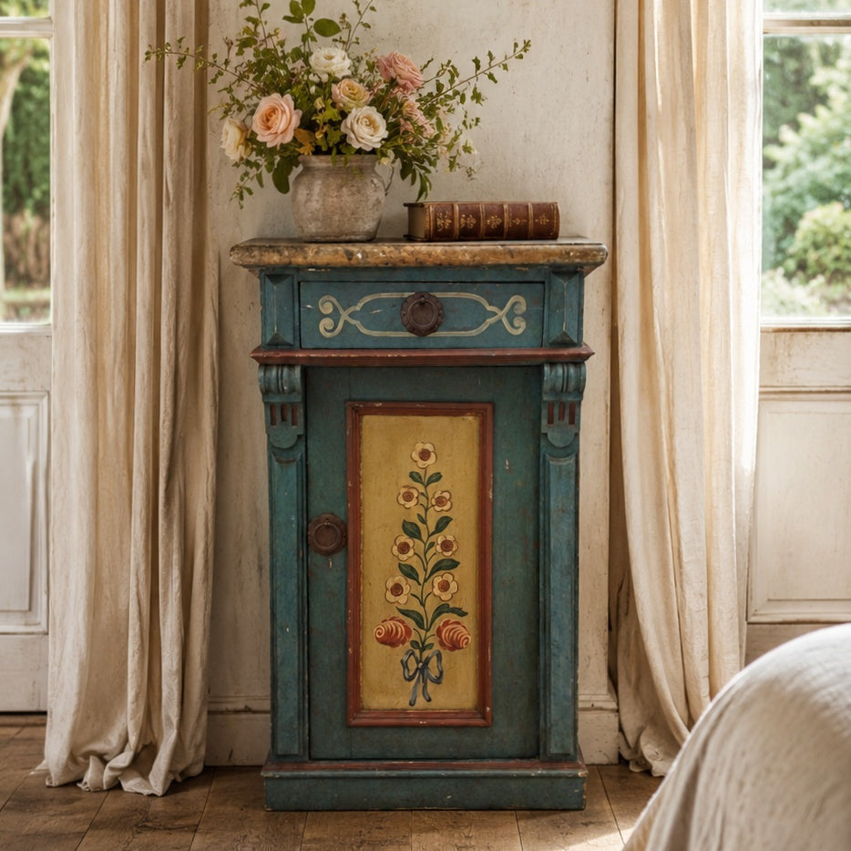 Late 19th to Early 20th Century European Folk-Painted Cabinet